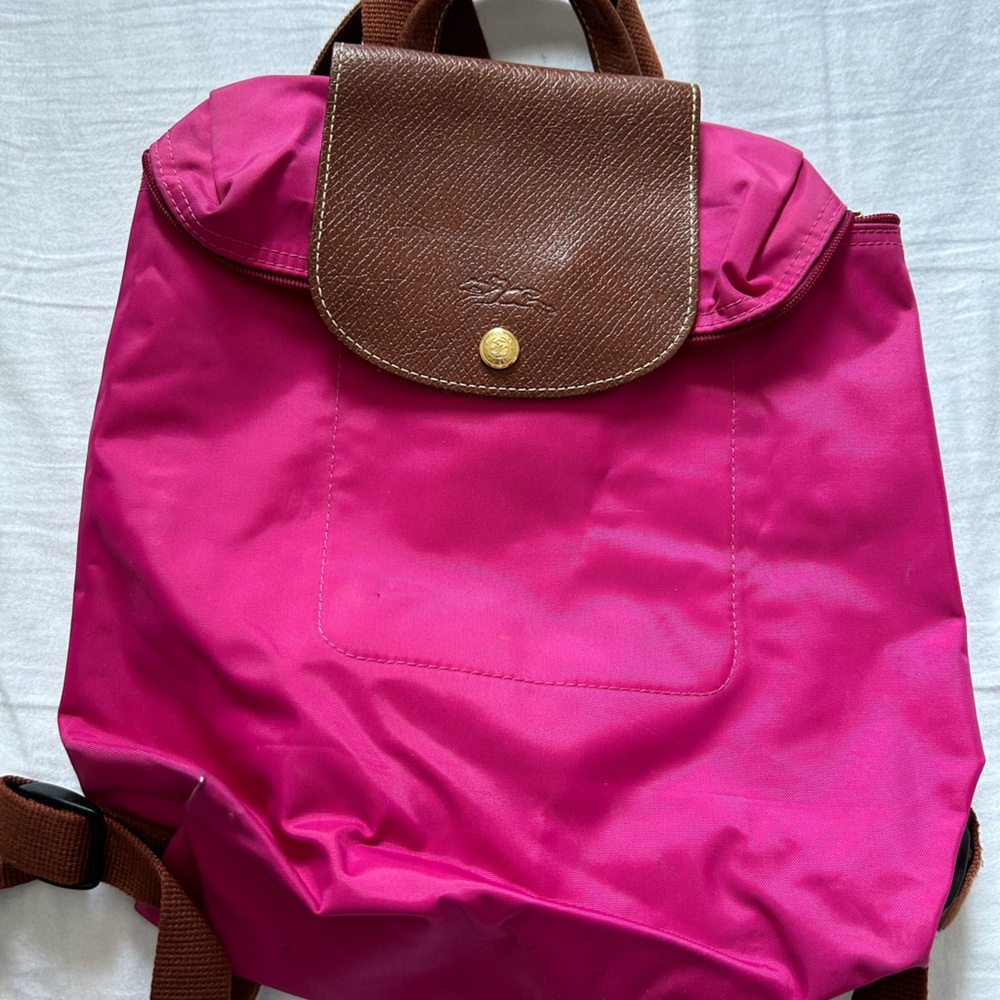 Longchamp pink backpack